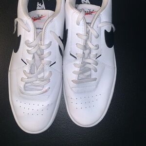 Nike Men's White Sneakers with Black Accents